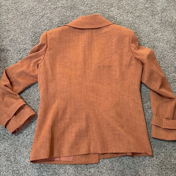 Kasper Blazer Suit Set Women 14 Burnt Sierra Tweed Office Church Business Preppy - Picture 9 of 15